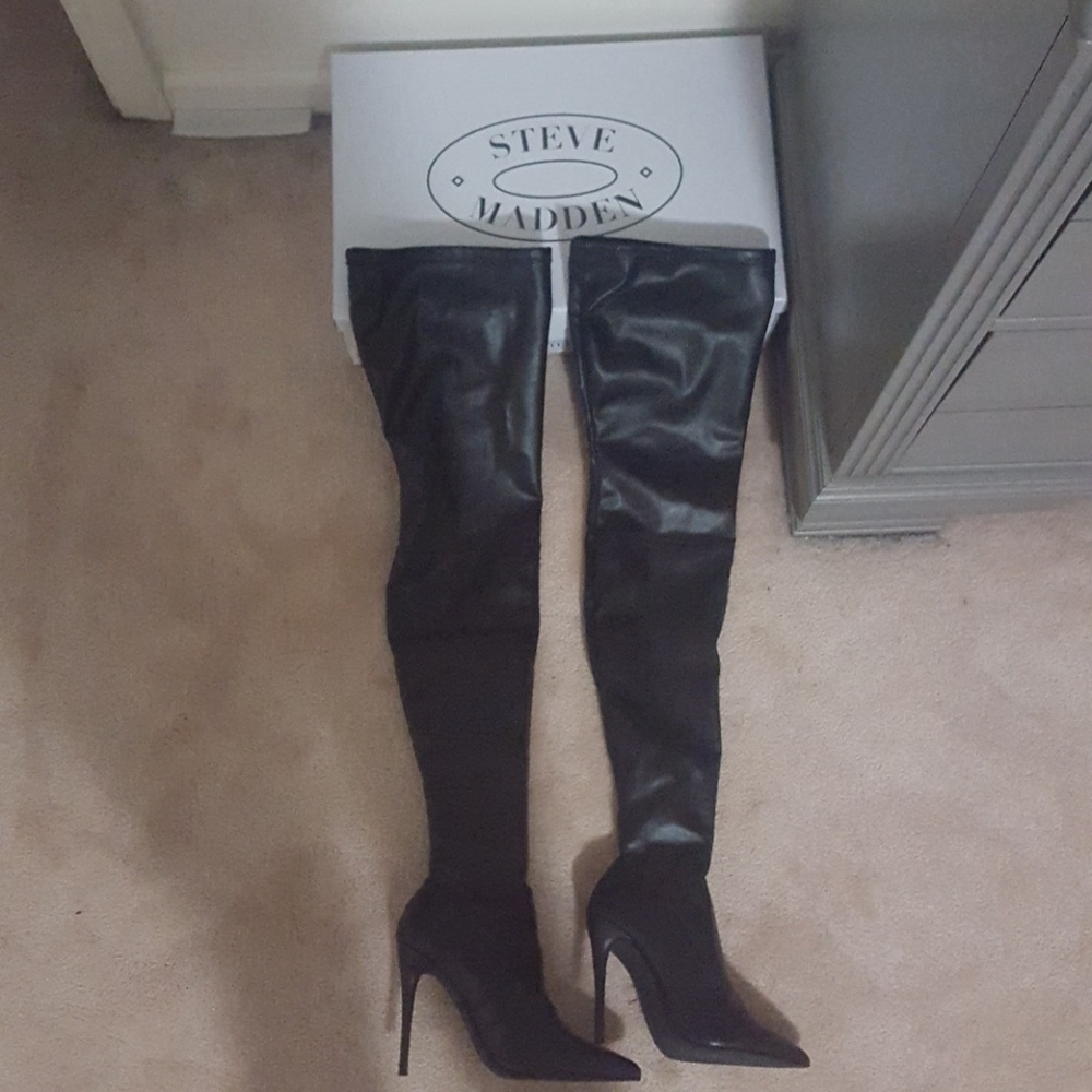 Steve Madden Leather Thigh High Boots